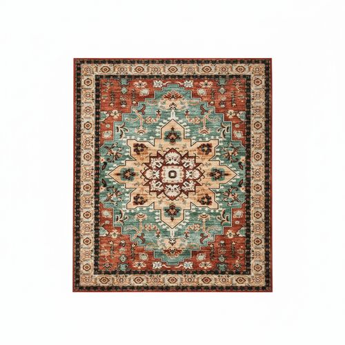 LBRO2M Boho Area Rug 8x10 Red