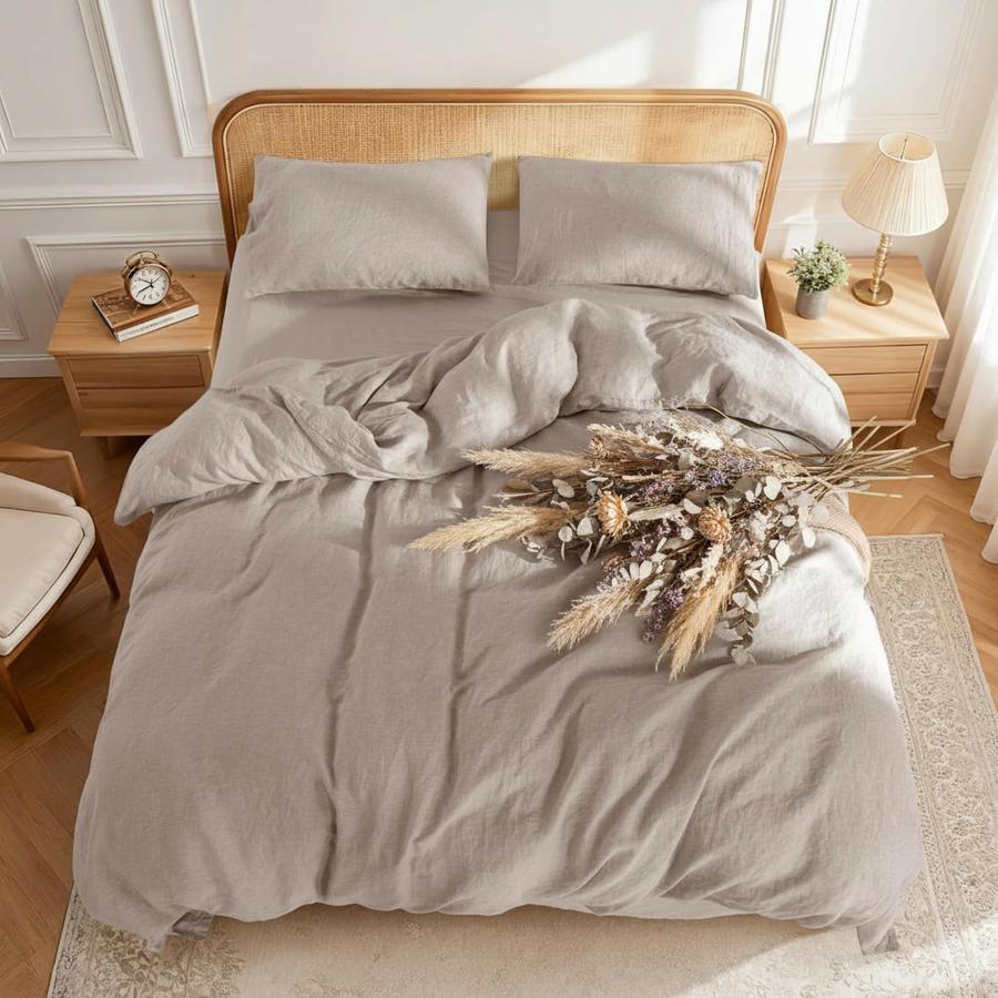 LBRO2M France linen duvet cover in bedroom