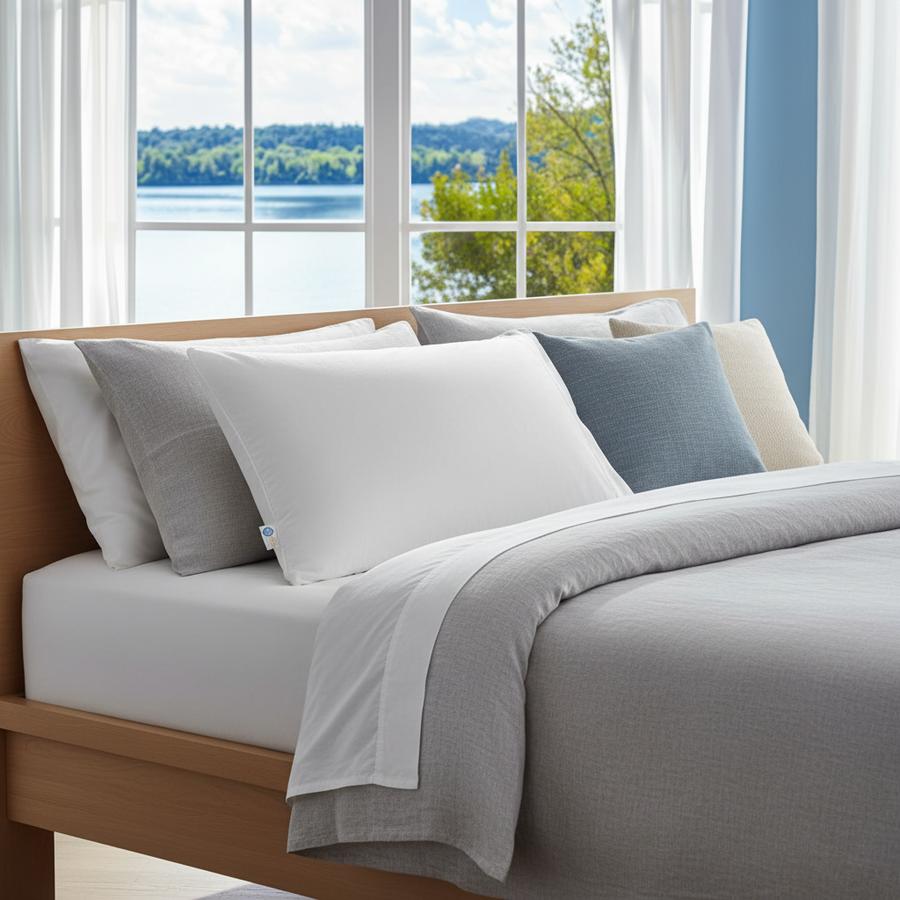LBRO2M goose down pillow on bed
